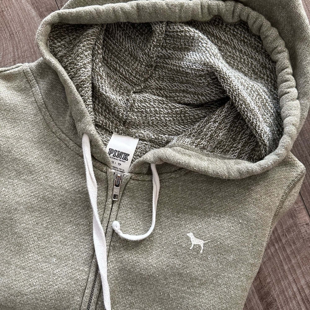 PINK Victoria's Secret woman's Green Hoodie Sweater